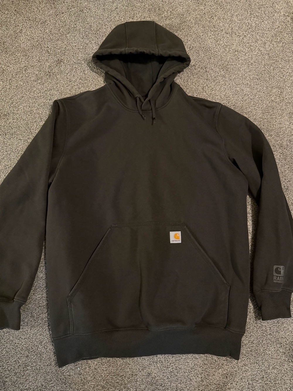 Carhartt Rain Defender Hoodie Men's Large Tall LT Brown Original Fit Pullover